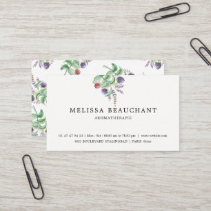 Elegant Holistic Aromatherapist Herbs Template Business Card