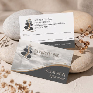 Elegant Holistic Riverstone Spine Chiropractor Appointment Card