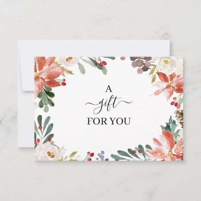 Elegant Holly Berry & Blossom Gift Certificate (Front)