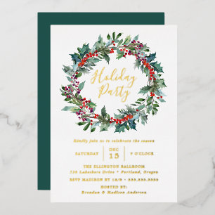 Elegant Holly Berry Wreath Holiday Party
