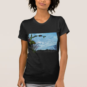 Elegant Holly Christmas, blue sky T-Shirt