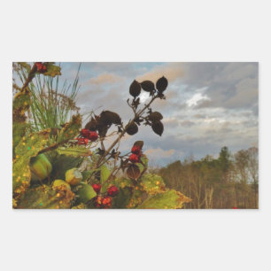 Elegant Holly Christmas, Rectangular Sticker