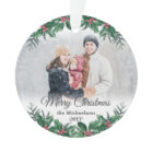 Elegant Holly Greenery 2 Photo Merry Christmas