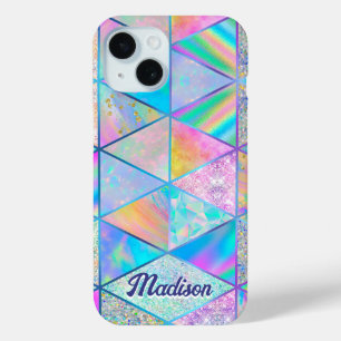 Elegant hologram girly colourful iPhone 15 case