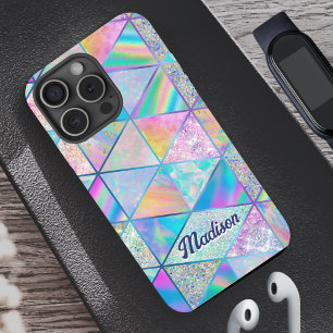 Elegant hologram girly colourful iPhone 16 pro case