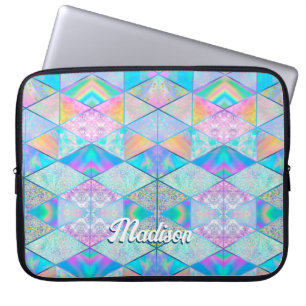 Elegant hologram girly colourful laptop sleeve