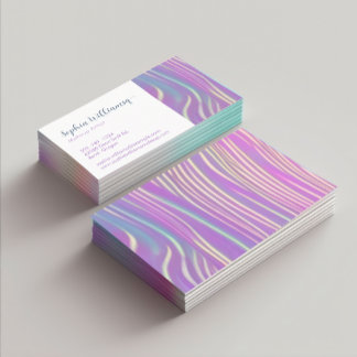 Elegant Holograph Abstract Lines Professional Business Card