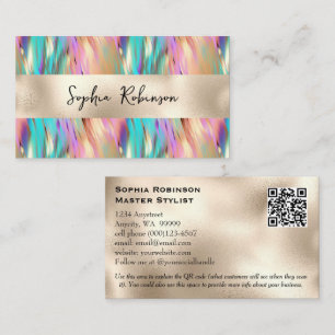 Elegant Holographic and Pearl Foil Business Card