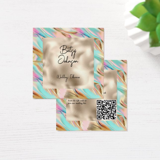 Elegant Holographic and Pearl Foil Business Card (Desk)