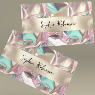 Elegant Holographic and Pearl Foil Business Card