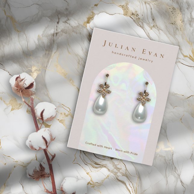 Elegant Holographic Aura Arch Jewellery Display Business Card (Elegant Holographic Arch Jewelry Earring Display Business Card)