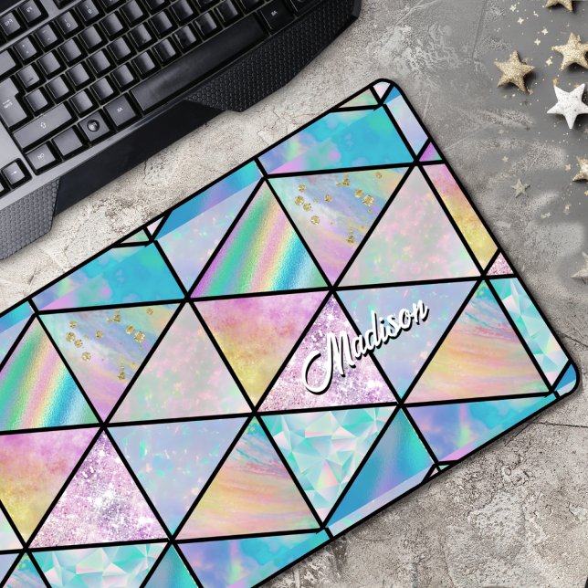 Elegant holographic colourful  desk mat (Creator Uploaded)