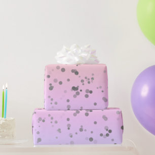 Elegant holographic confetti polka dot pattern wrapping paper