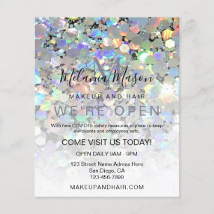 Elegant Holographic Glitter Makeup Artist Black Flyer