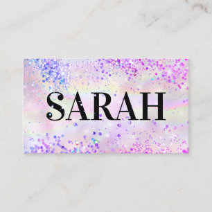 Elegant Holographic Glitter Makeup Artist Pink Business Card