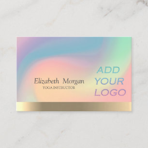 Elegant Holographic Ombre Add Your Logo Business Card
