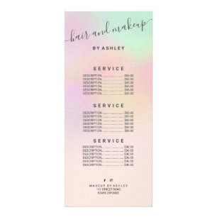 elegant holographic ombre pearl nacre rainbow rack card