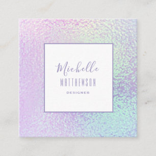Elegant Holographic Professional Social Media Square Business Card