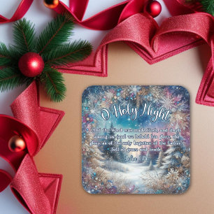 Elegant Holy Night John 1:14 Christian Christmas  Square Sticker