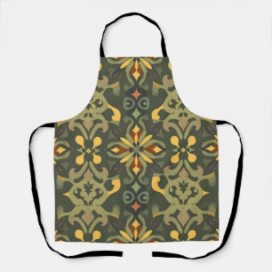 Elegant Home Decor Apron with Colorful Seamless Pa