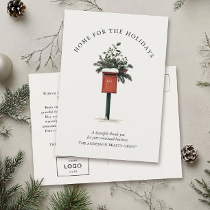 Elegant Home for the Holidays Real Estate Business Holiday Postcard