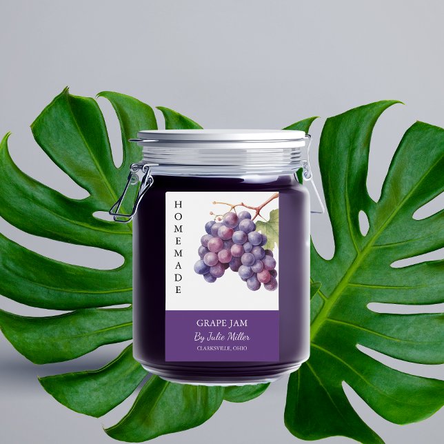 Elegant Homemade Grape Jam Label (Creator Uploaded)