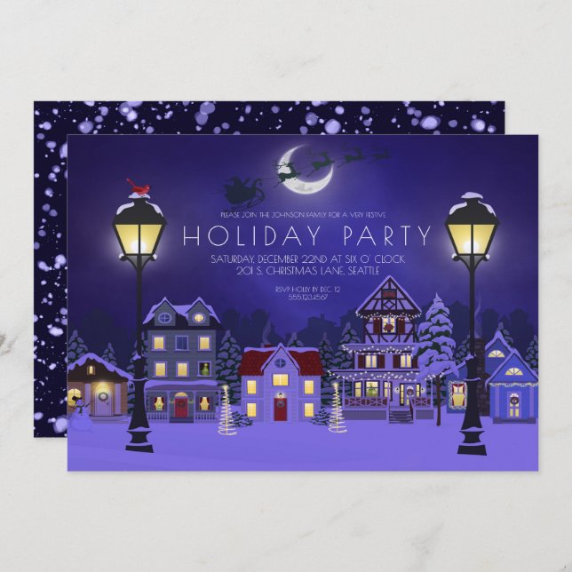 Elegant Homes Holiday Christmas Party Invitation (Front/Back)