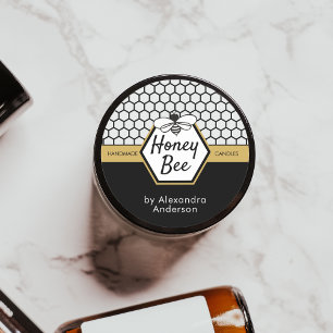 Elegant Honey Bee Apiary Honeycomb Black Yellow Classic Round Sticker