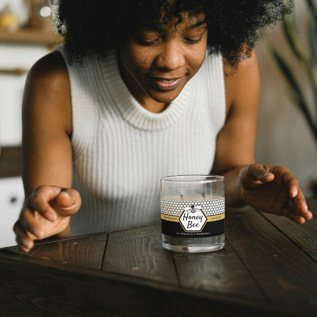 Elegant Honey Bee Apiary Honeycomb Black Yellow Label (Elegant Honey Bee Apiary Honeycomb Black Yellow Label)