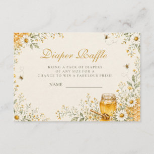 Elegant Honey Bee Baby Shower Diaper Raffle Enclosure Card