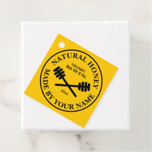 Elegant honey jar favour tags for apiary