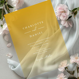 Elegant Honey Yellow Gradient Acrylic Wedding Invitations