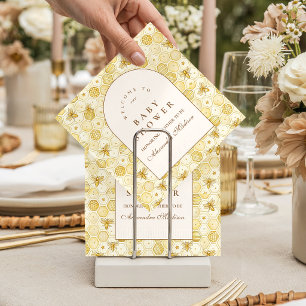 Elegant Honeycomb Bee Baby Shower Napkin