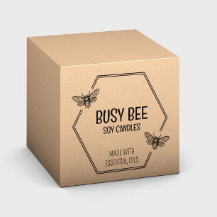 Elegant Honeycomb Bee Logo for Large Rubber Stamp