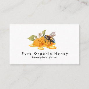 Elegant Honeycombs with bee Business Card