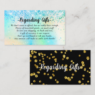 Elegant Honeymoon Fund bridal shower or wedding En Enclosure Card