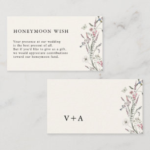 Elegant Honeymoon Wish Enclosure Card