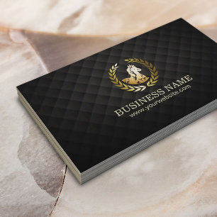 Elegant Horse Black & Gold Equine Animal Trainer Business Card