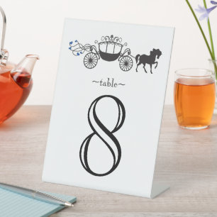 Elegant Horse & Buggy Table Number Pedestal Sign