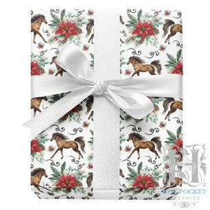 Elegant Horse Christmas Wrapping Paper