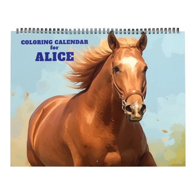Elegant Horse Colouring Calendar (Cover)
