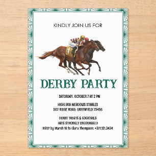 Elegant Horse Derby Party Invitation