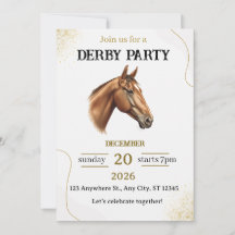 Elegant Horse Derby Party Invitation