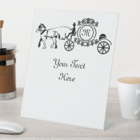 Elegant Horse Drawn Wedding Wagon Monogram