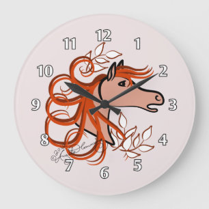 Elegant Horse Head Large Clock