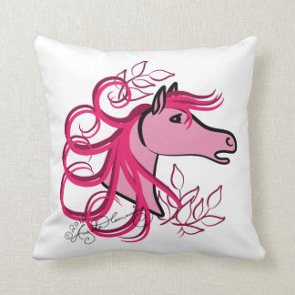Elegant Horse Head Rose Pink Cushion