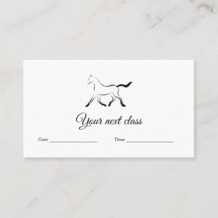 Elegant horse in black colour appointment card