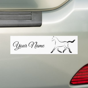 Elegant horse in black colour bumper sticker