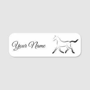 Elegant horse in black colour name tag