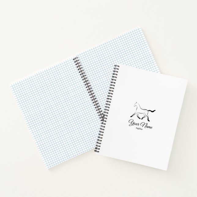Elegant horse in black colour notebook (Inside)